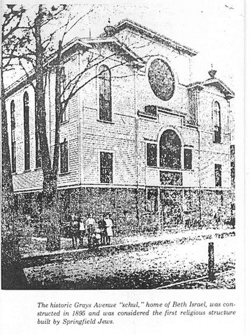 First synagogue in Springfield. Gray's Ave Shul built in 1895 by Congregation Beth Israel.