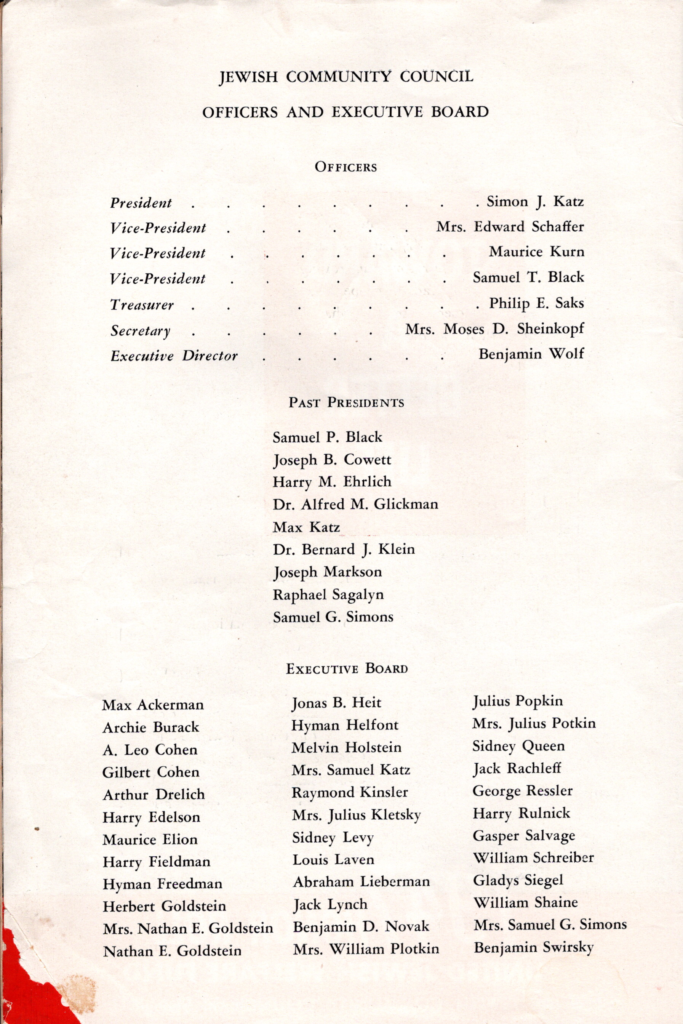 Officers of the Jewish Welfare Fund, 1947